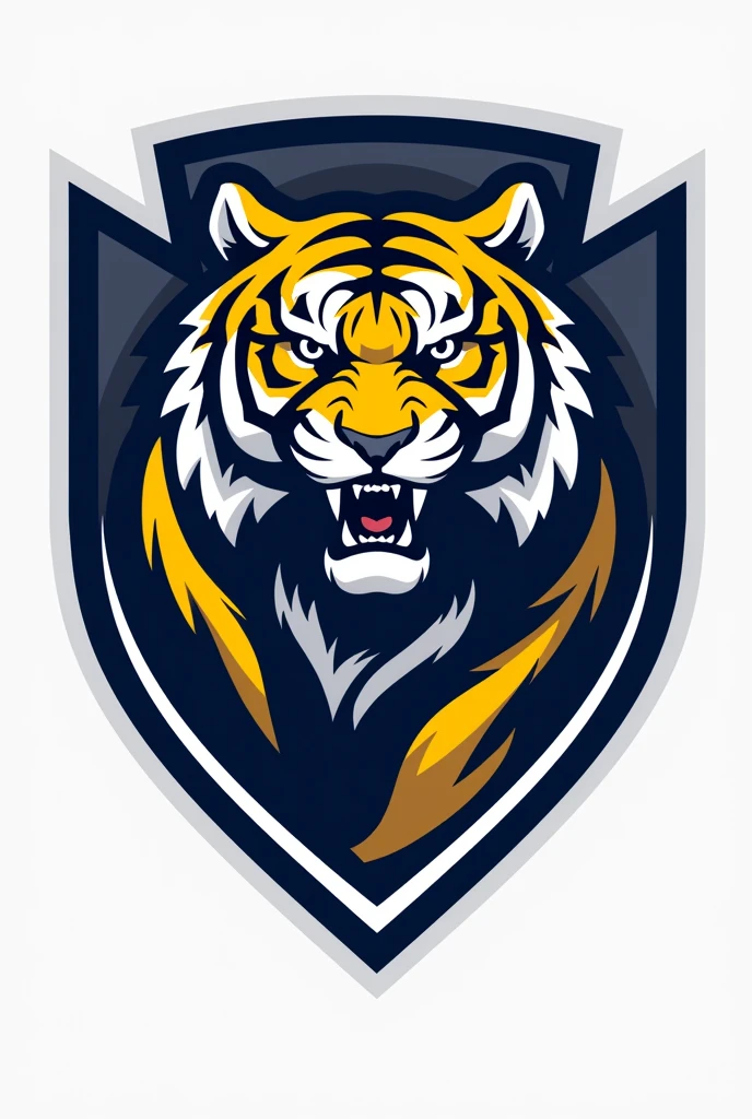 Create a logo of a tiger with the colors of The Team: uanl tigers (yellow and blue) 