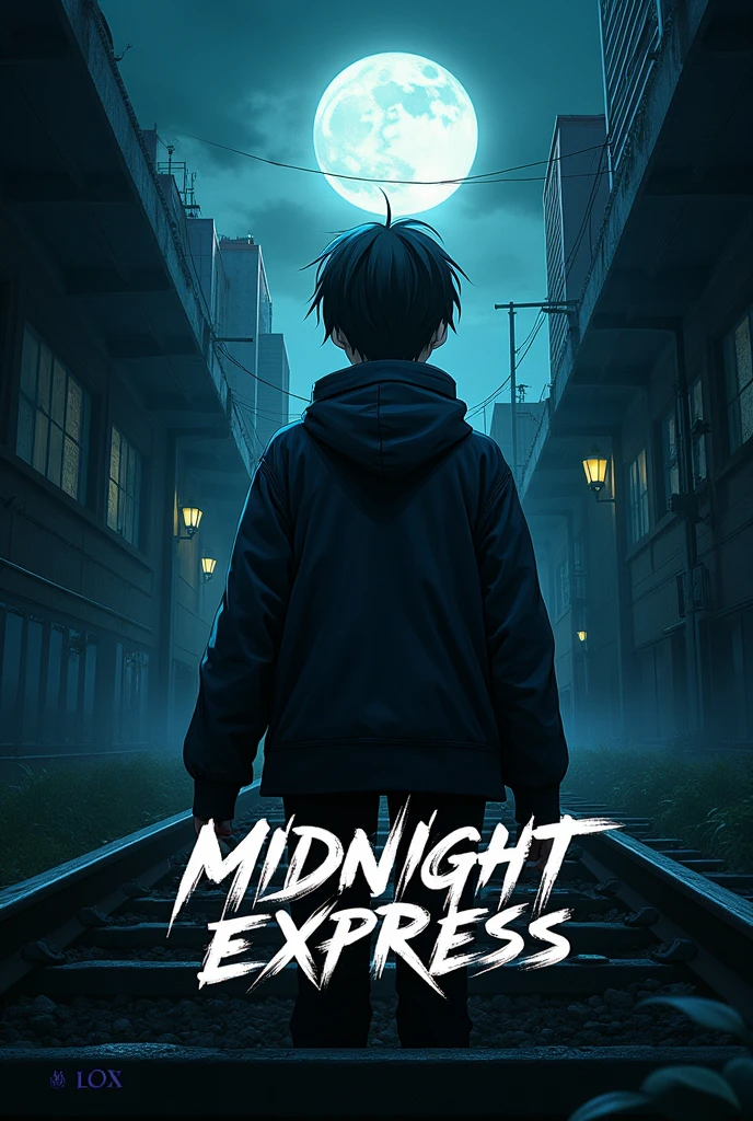Make a anime movie title logo bead on horror mystery love thriller action movie named Midnight Express: The Enigma anime movie just movie title one more