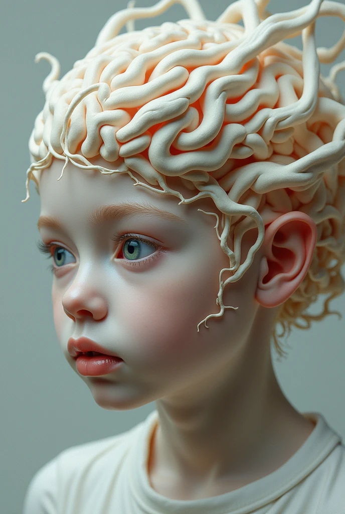 Brain texture and the face of girl