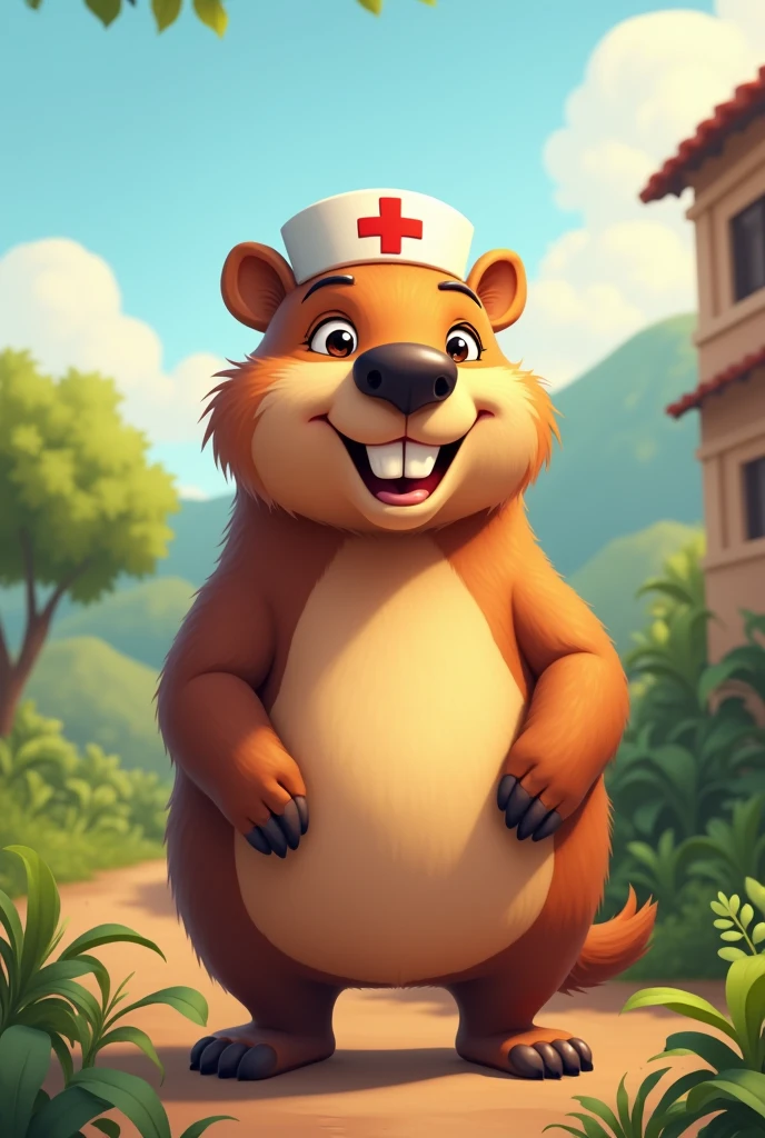 Capybara mascot for a hospital in southern Minas Gerais, Brazil