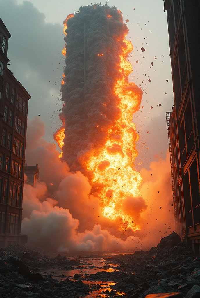 A building blust and destroy the floor