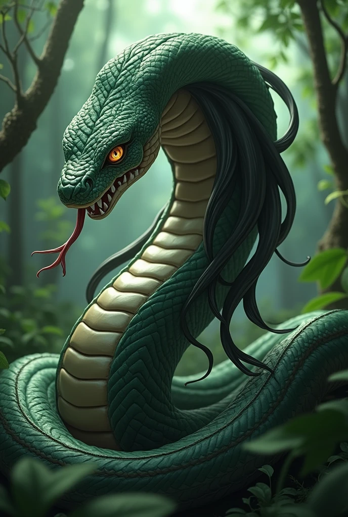 Mikasa Ackerman, in animal shape, shape of a snake