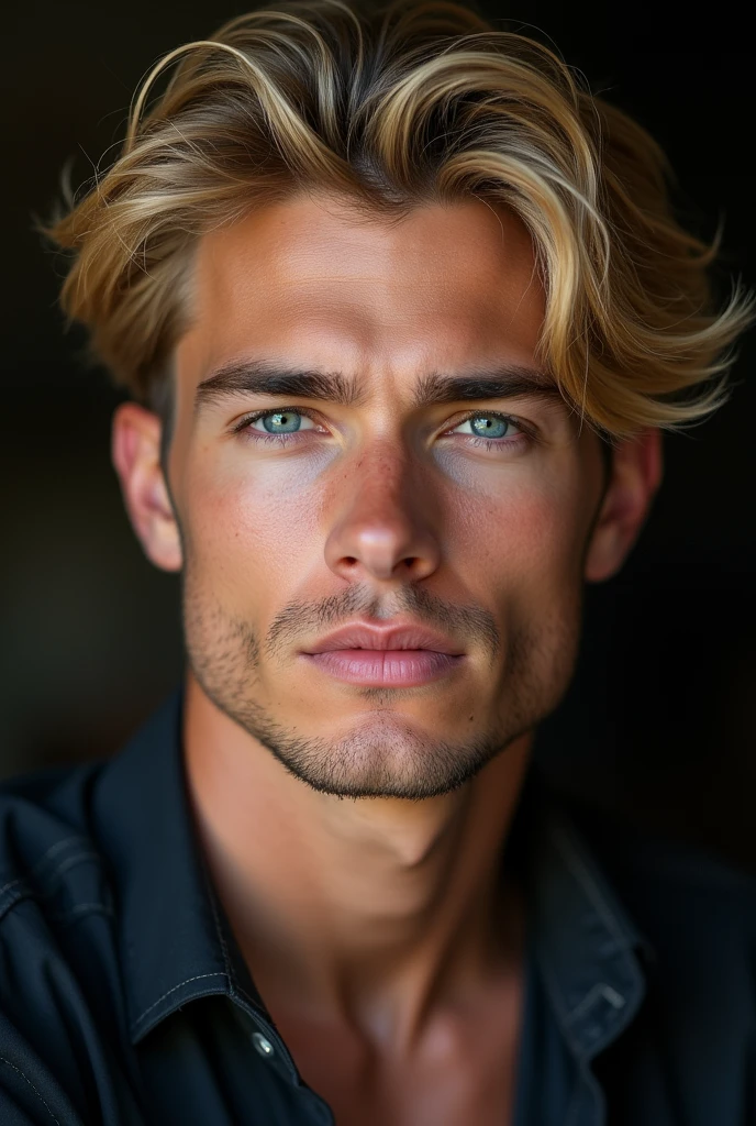 Blond man blue eyes handsome young sexy 
