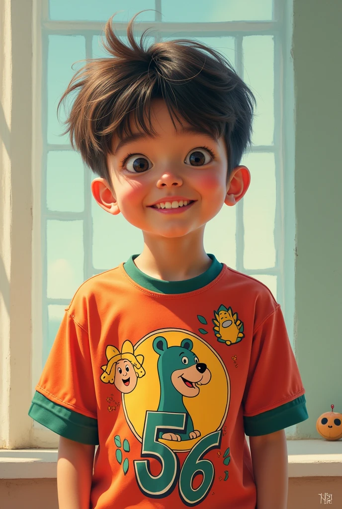 A person wearing a shirt for Babar name and 56