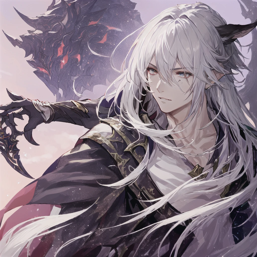 Anime style image of a final fantasy au ra man with white hair and black scales with scars on his face dressed in a knight outfit holding a sword., sacred waters in style of wlop, Portrait of Thancred, sacred waters, cerochan art, I was the point, highly detailed exquisite fanart, cerochan, casimir art, genshin impact keqing, from Shitao, Shadowverse style, son of sparda, au ra character, final fantasy au ra man