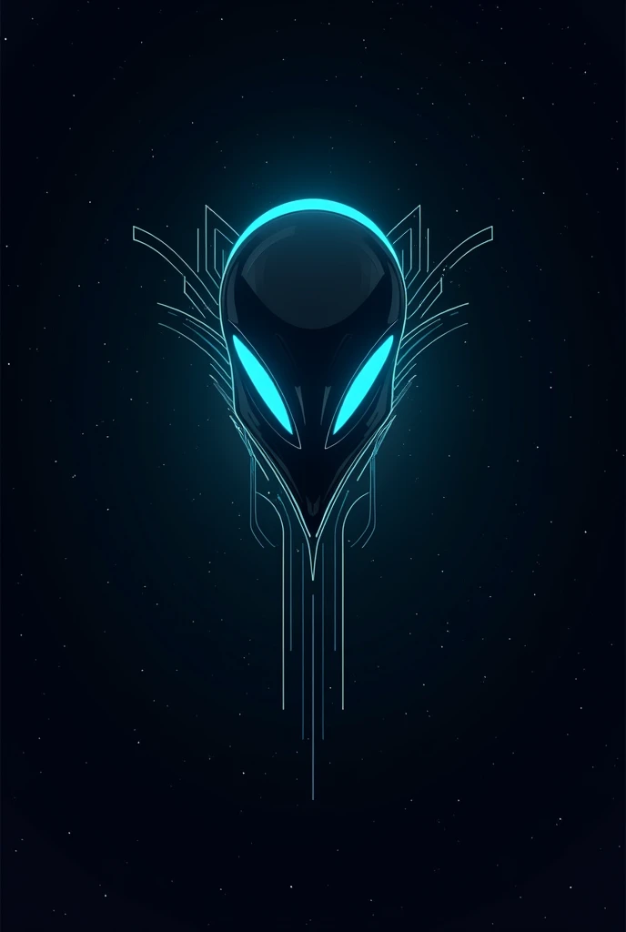 Make a logo with the name : "MYSTIC SADMAN" the logo is like alien technology logo, font is alien technology font, color is blue