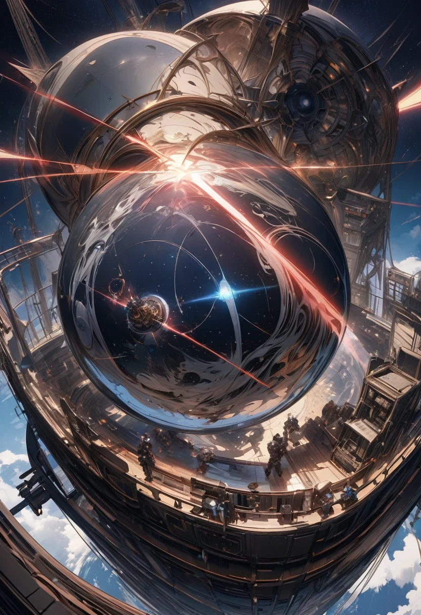 (Highest quality, 4K, Super detailed, High resolution, masterpiece: 1.2),Characters seen from afar: There are characters that can be seen from afar, Located on a high observation deck. Small compared to the surrounding area, Emphasize the size of the ship. The character is wearing a space suit, With flashing lights and mechanical details.
Space View: From the opening of the ship, A vast starry sky can be seen. The stars are unevenly distributed, Create a variety of densities、Suggests the distance of some celestial objects.