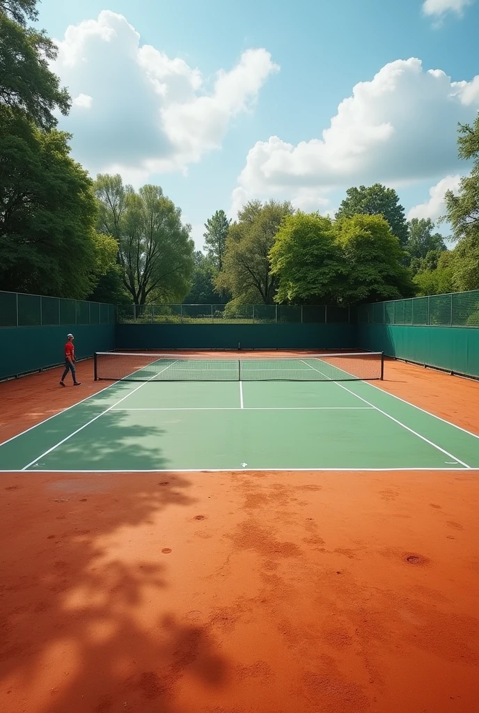 Empty tennis court, clay, 