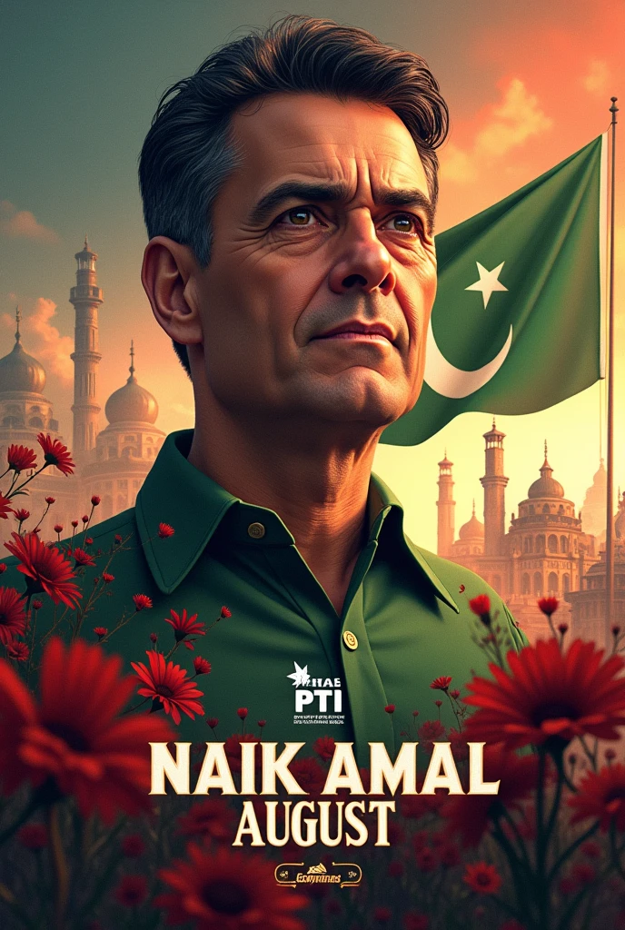 i want to create for me amazing pictures for specially 14 August and pti with my name naik amal hera2