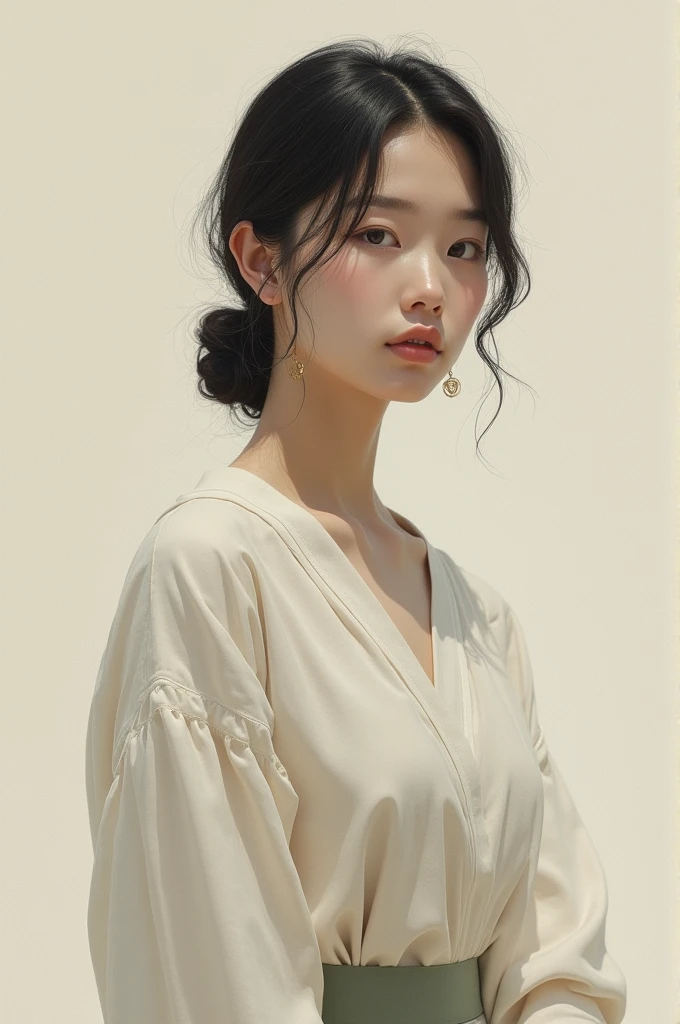 Woman in simple clothes