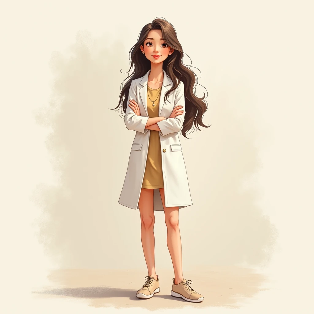female psychologist from the private university of the north animated tender, let it be a drawing, with the theme of human talent management without cream borders