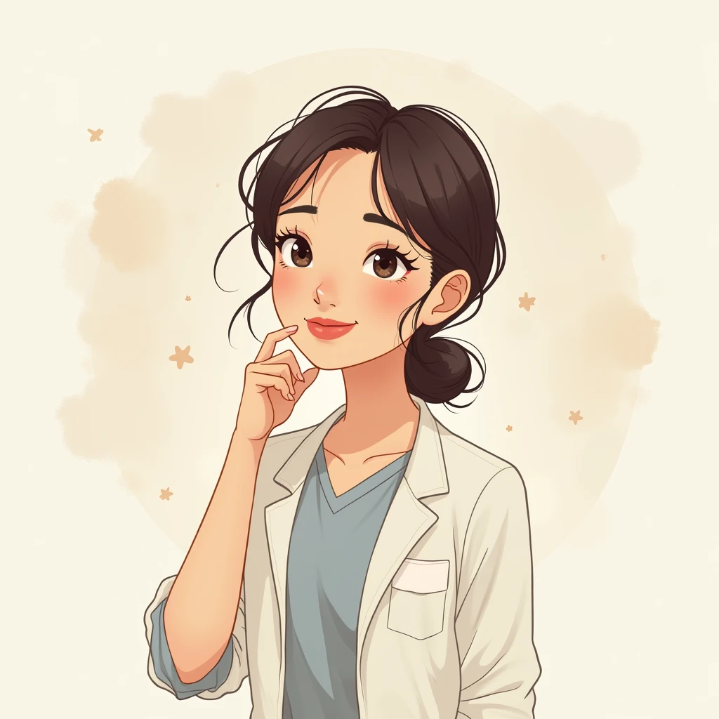 female psychologist from the private university of the north animated tender, let it be a drawing, with the theme of human talent management without cream borders