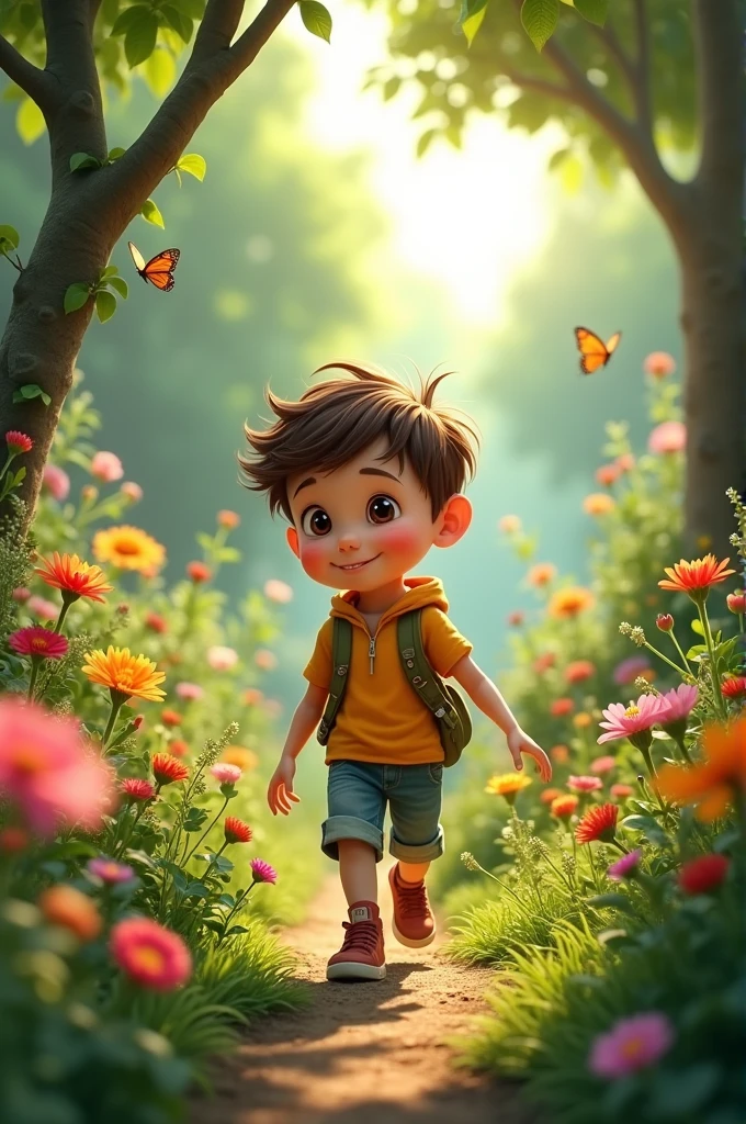 Boy in garden