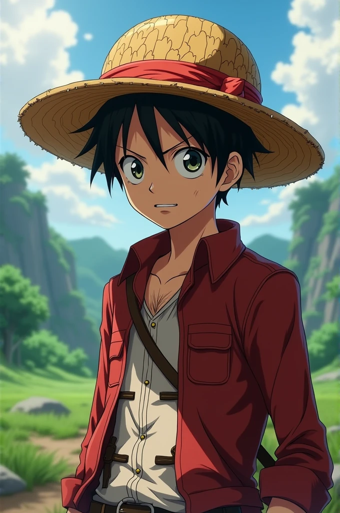 Eren with Luffy's Straw Hat