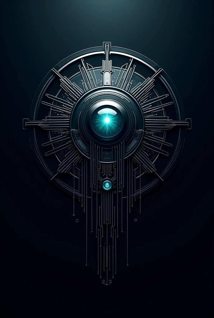 Make a logo with the name, MysticSadman . the logo is like alien technology logo, font is alien technology font, alien motherboard like , dont add any face, its like a mechanical eye logo