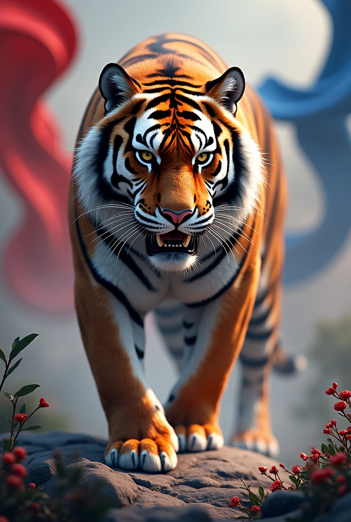 Tiger with the South Korean flag