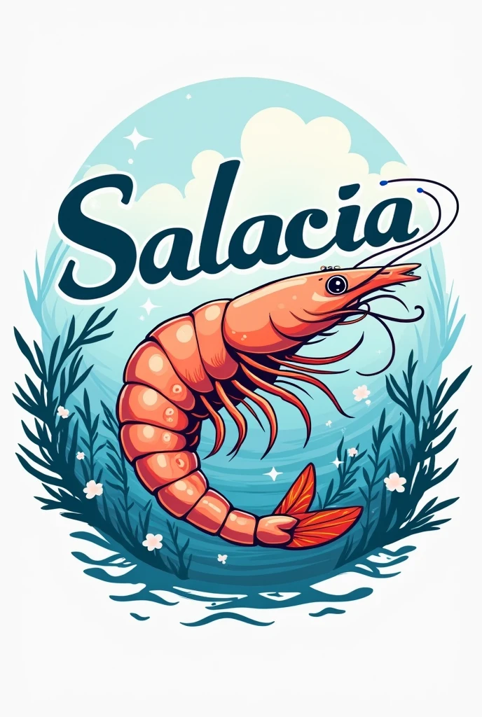 Create me a logo with the word salacia for a business dedicated to the sale of shrimp 