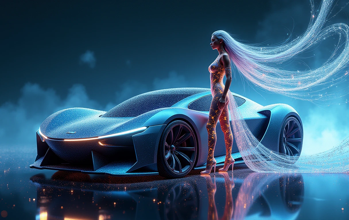 Bmw M8 competition with ghost in night