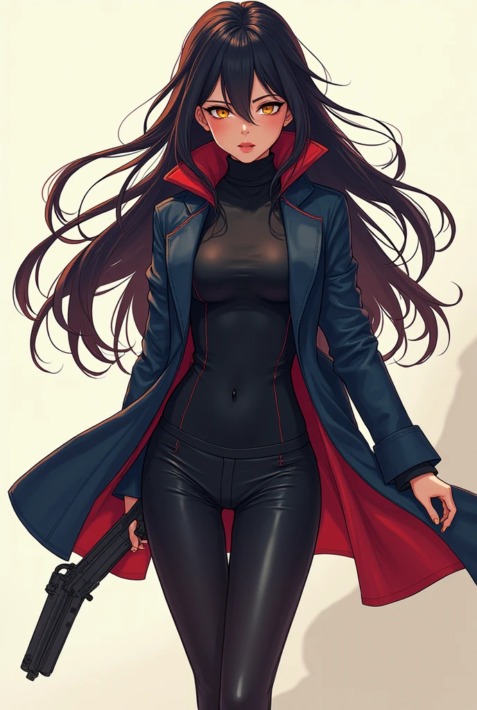 2D drawing anime asian spy with long hair anime style drawing icon