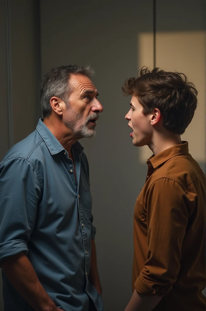 30 year old dad angry scolding his son