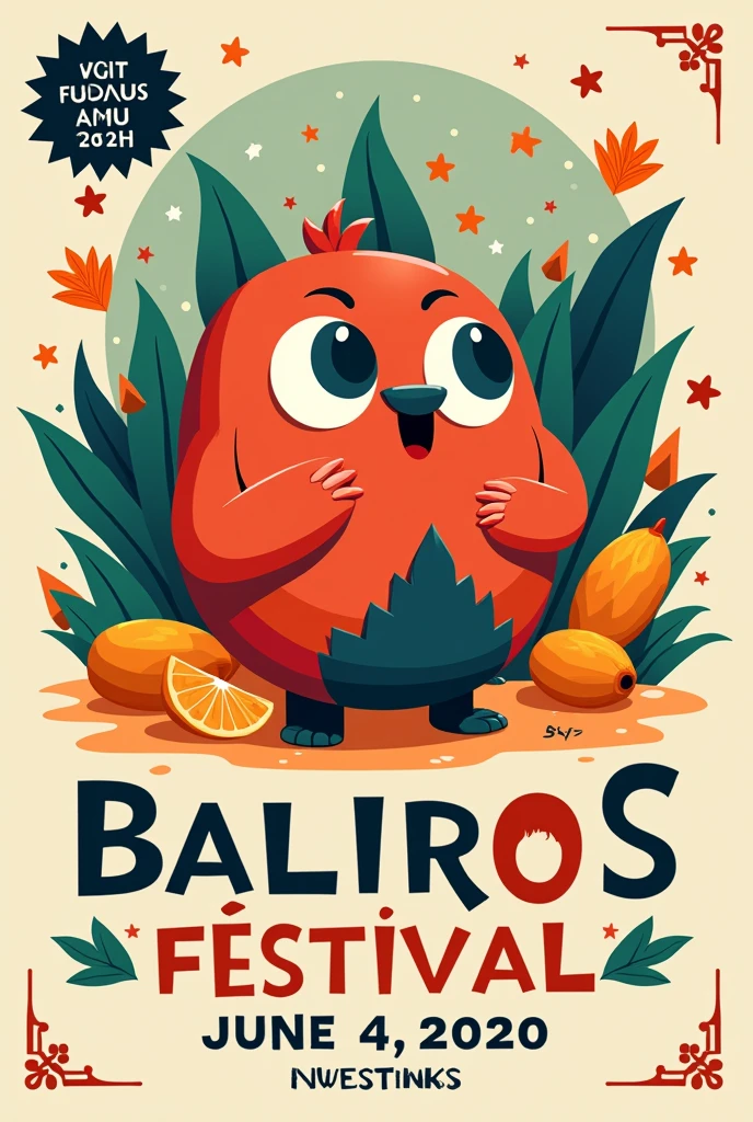 Poster with a simplified style to promote the Baliros festivals