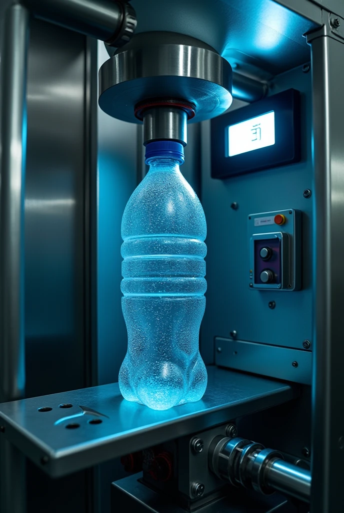 Step 3:
- The plastic bottle shell inside the machine will be compressed to reduce the storage area.. It will then be weighed to determine the mass..
- Finally, the notification on the screen