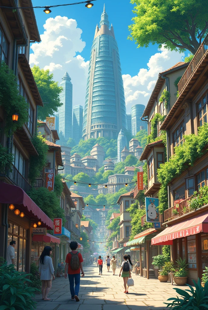 studio ghibli urban city
