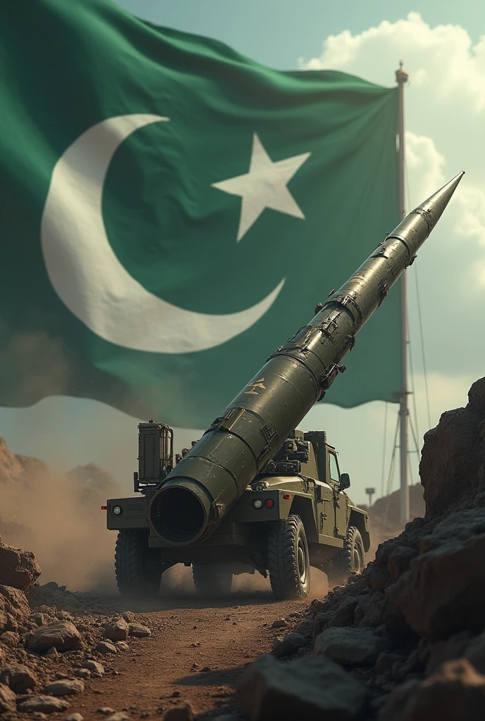 Javelin with Pakistan flag