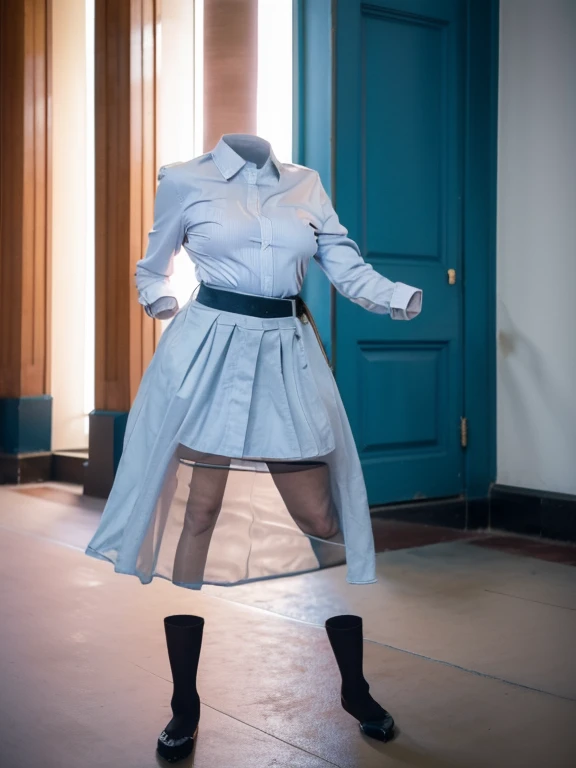 You can even see the feet, (Arch your back), Be patient with peeing, mini skirt, (From below), uniform, (can not see, No humans, Headless, Faceless:1.5), Cute big tits, (8k, RAW Photos, Highest quality, masterpiece:1.2), (Realistic, photo-Realistic:1.37), Photon Mapping, Radio City, ((Hasselblad Photography)), Physically Based Rendering, whole body, socks