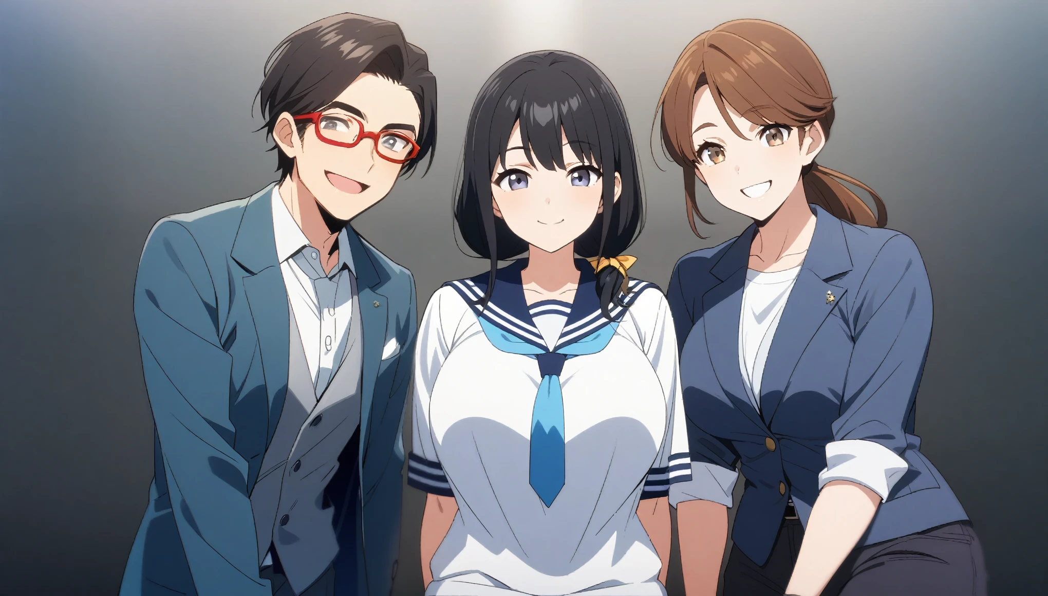 {{male,suit,Shortcuts,Black Hair,Glasses,30 years old,smile}}