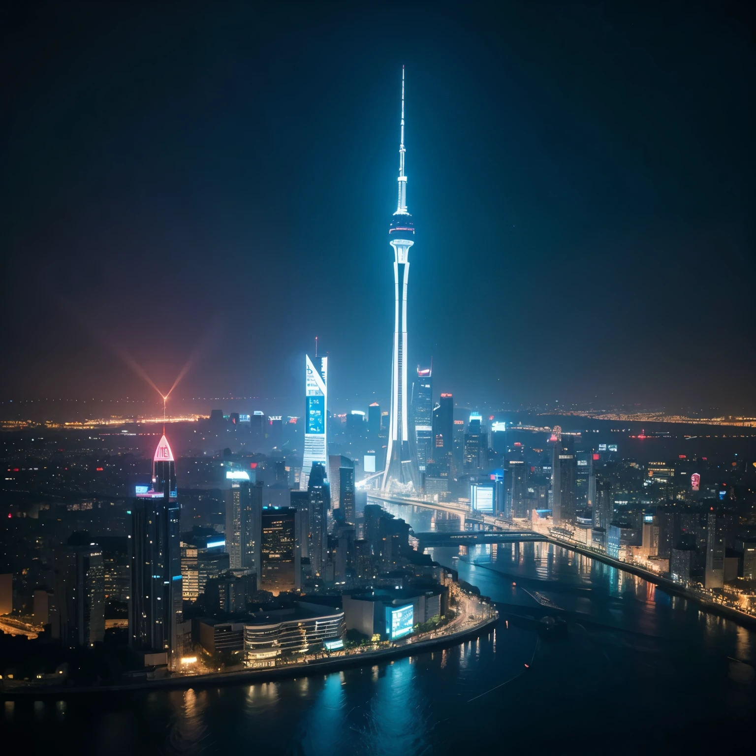 4k image from a 1960s science fiction cityscape, city with a blue colors vibrant at night, big city retro futuristic neon, blade runner style, Retro-futuristic from the 60s, Luz Natural, Psicodelia, futurista estranho, retro-futurista, photo-realistic, a viewer from an room with a view of a skyscraper, photography, fineart