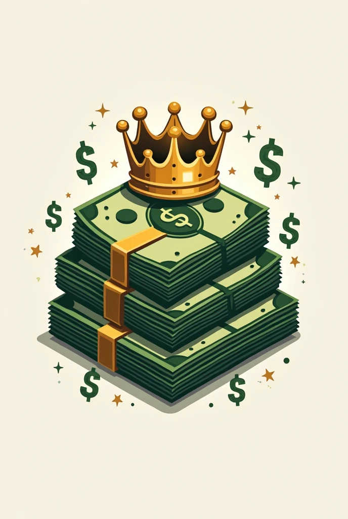 Logo that has dollars and crowns and bills