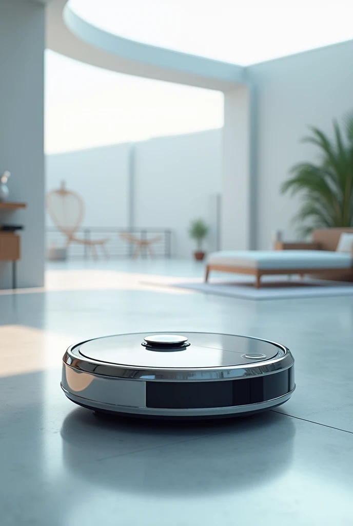 Automatic robot vaccum cleaner sketch image circle shape futuristic with auto charging port


