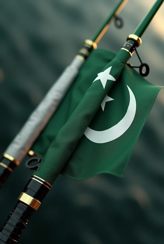 Javelin sport rod with Pakistan flag