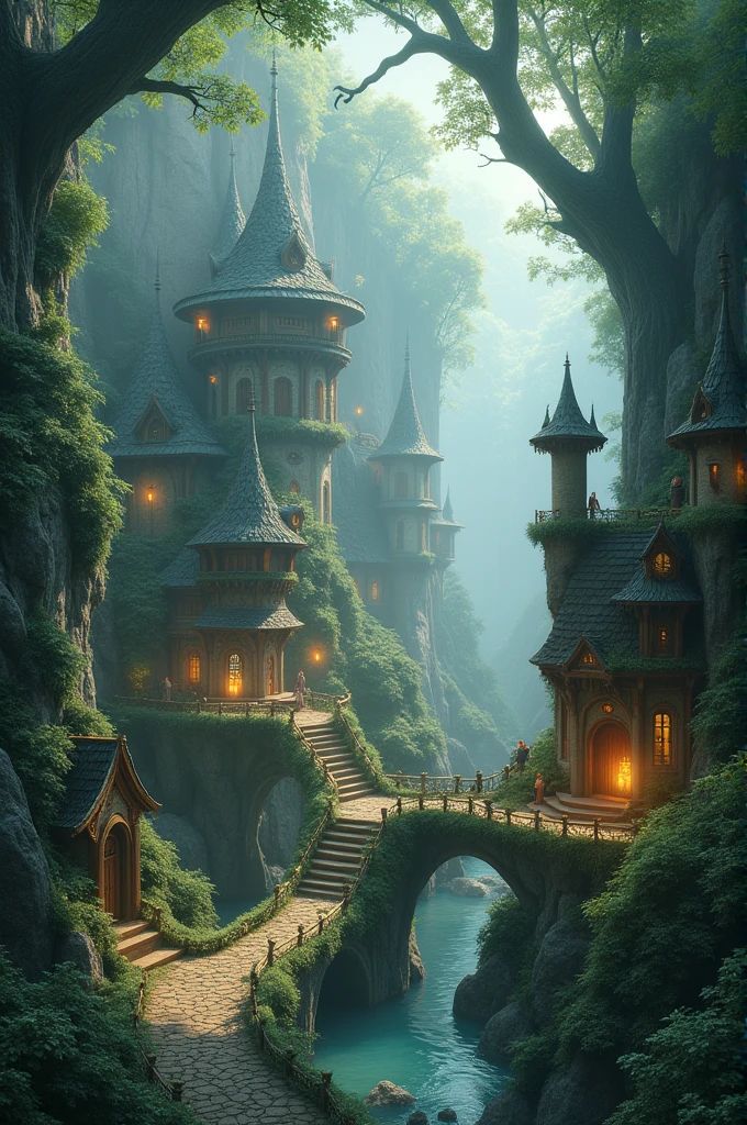 Enchanted village of distant kingdom and Magic