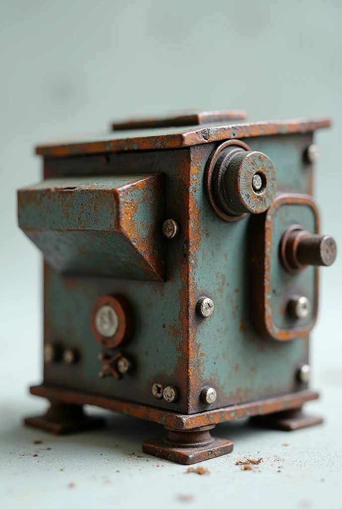 give me picture of mini trash compactor, closer image, look more industrial, Make it smaller