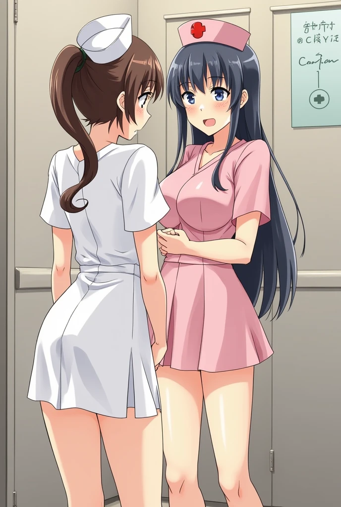 Highest quality, masterpiece, High resolution, ((Perfect hands, Perfect Legs, Perfect Anatomy)), One Girl, alone, whole body, blush, smile, I401KC, Brown Hair, Short ponytail, White shirt, Sleeveless, headgear, Sunburn, Sunburnlines, Sailor shirt, Orange sailor collar, Completely naked, ,((nsfw)), tanned skin, tanlines, 