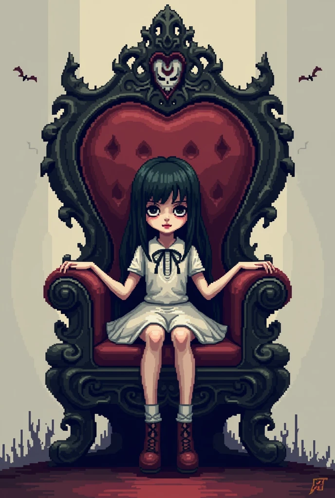 Evil Lolita, Sitting on a throne, pixel 