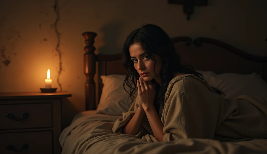 (best quality: 1.4), (Ultra Highres: 1.2), (photorealistic: 1.4), (8k, RAW photo: 1.2). The description of the Samaritan woman's physical appearance is not detailed in the biblical narrative, but her Samaritan origin suggests that she likely had similar characteristics to other people in the region. Without historical-cultural context, the story of the Samaritan woman. sitting in your bed at night, unable to sleep, worried