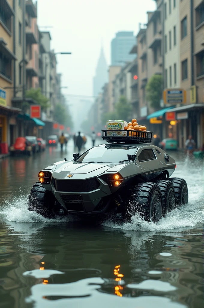 build one model/A sophisticated tool to deliver food to the besieged flood population