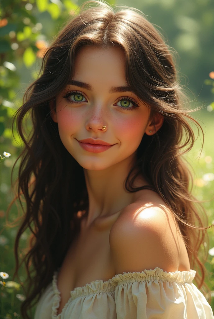Beautiful girl, girl born in 2007, Spanish girl, green eyes