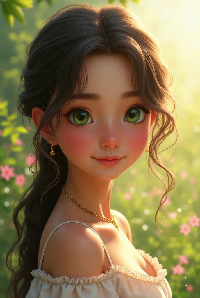 Beautiful girl, girl born in 2007, Spanish girl, green eyes