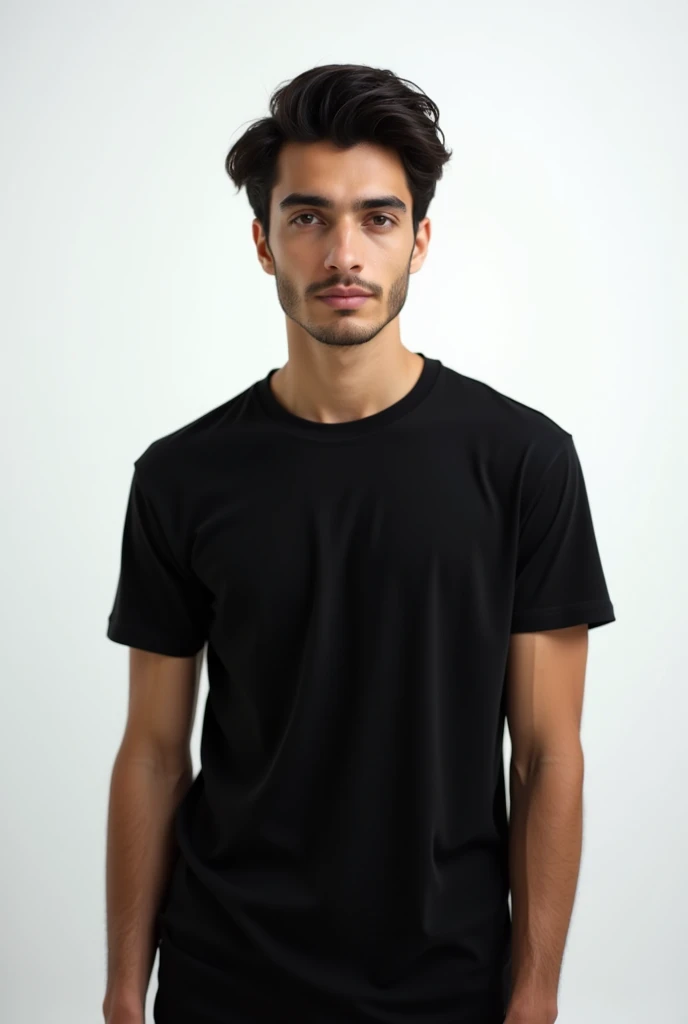 Iranian black Tshirt model in white background