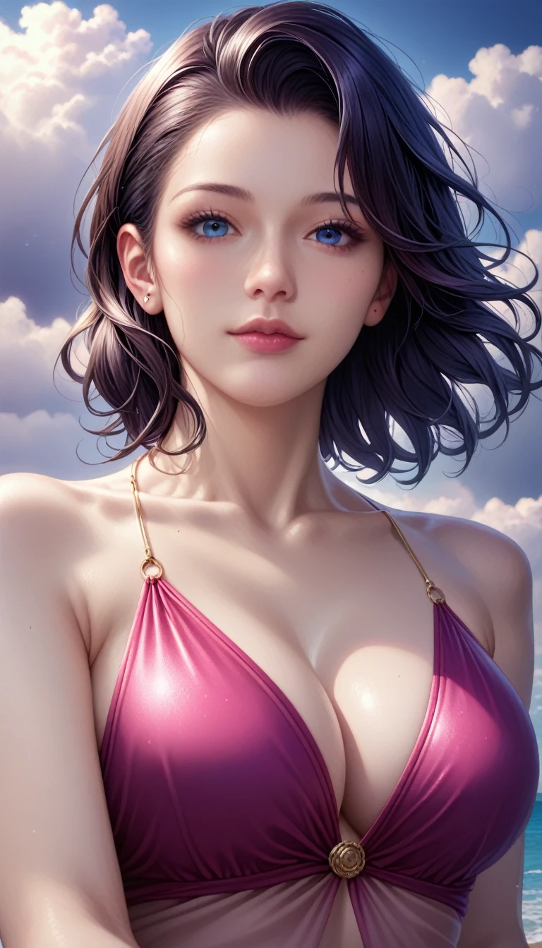 score_9, score_8_superior, score_7_superior, High resolution 3D anime style,A masterpiece in 32K resolution,Highest quality,it is really amazing,Very detailed,Ultra-high resolution,Ultra-realistic,Realistic,Increased depth of field,Cinematic lighting,
Elegant mature Japanese woman,
black straight medium hair,Ultra-detailed and beautiful face,Calm and gentle look,Translucent white skin,Realistic skin texture,Great proportions,
Elegant swimwear,
Summery design,Chic color scheme,Beautiful and delicate decoration,Detailed fabric texture,
Overcast night sky,Dark Clouds,Thundercloud,Coastline at night,Stormy seas,delay々A desolate sandy beach that continues,
Cinematic Angle,