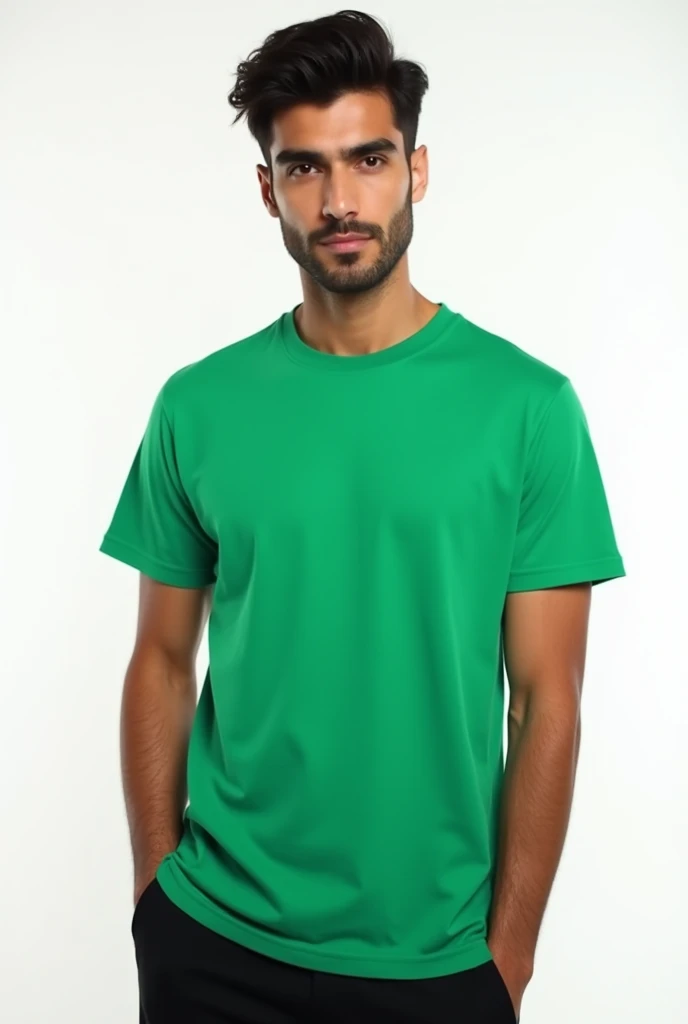 Iranian green Tshirt model in white background