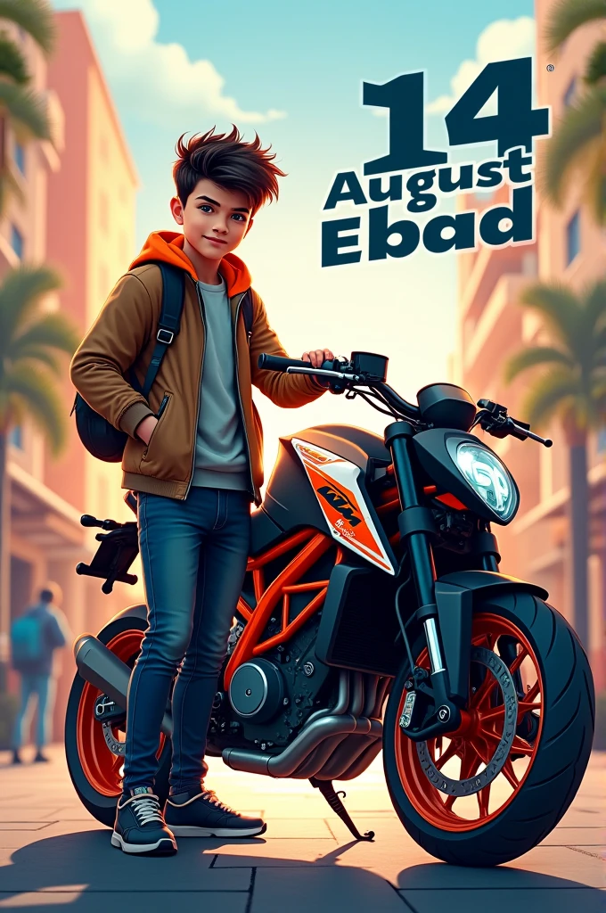 14 august ebad name with stand boy ktm