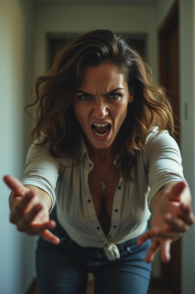 Seriously, don't mess with me.!A woman is angry.、Throwing something away