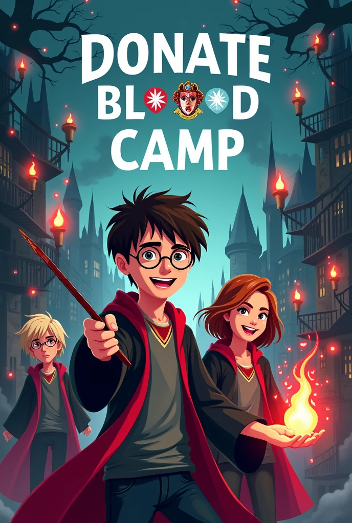 A poster for A blood donation camp with Harry Potter theme 