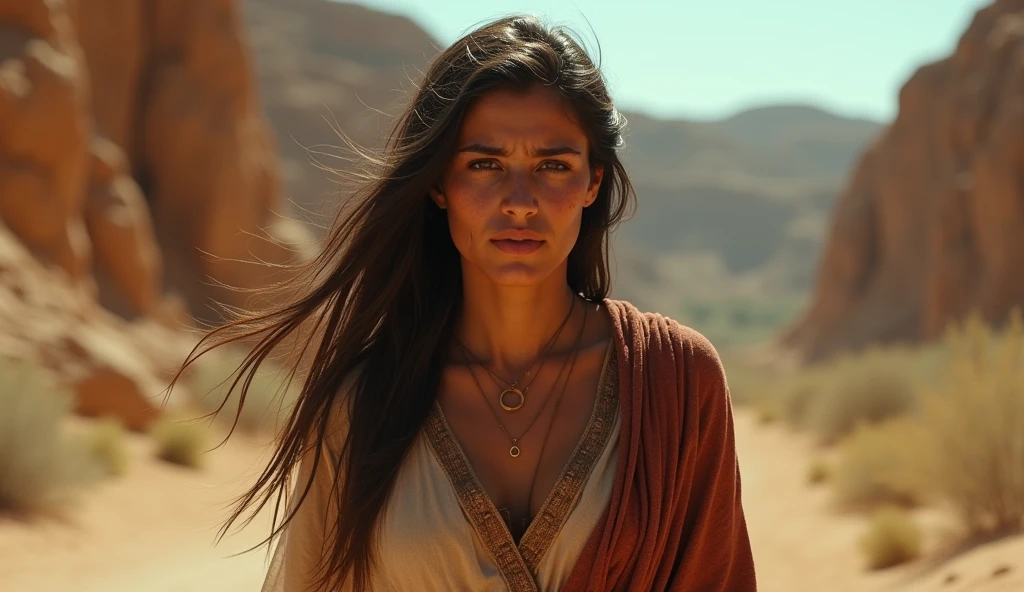 (best quality: 1.4), (Ultra Highres: 1.2), (photorealistic: 1.4), (8k, RAW photo: 1.2). The description of the Samaritan woman's physical appearance is not detailed in the biblical narrative, but her Samaritan origin suggests that she likely had similar characteristics to other people in the region, the story of the Samaritan woman. distressed and worried crying while walking