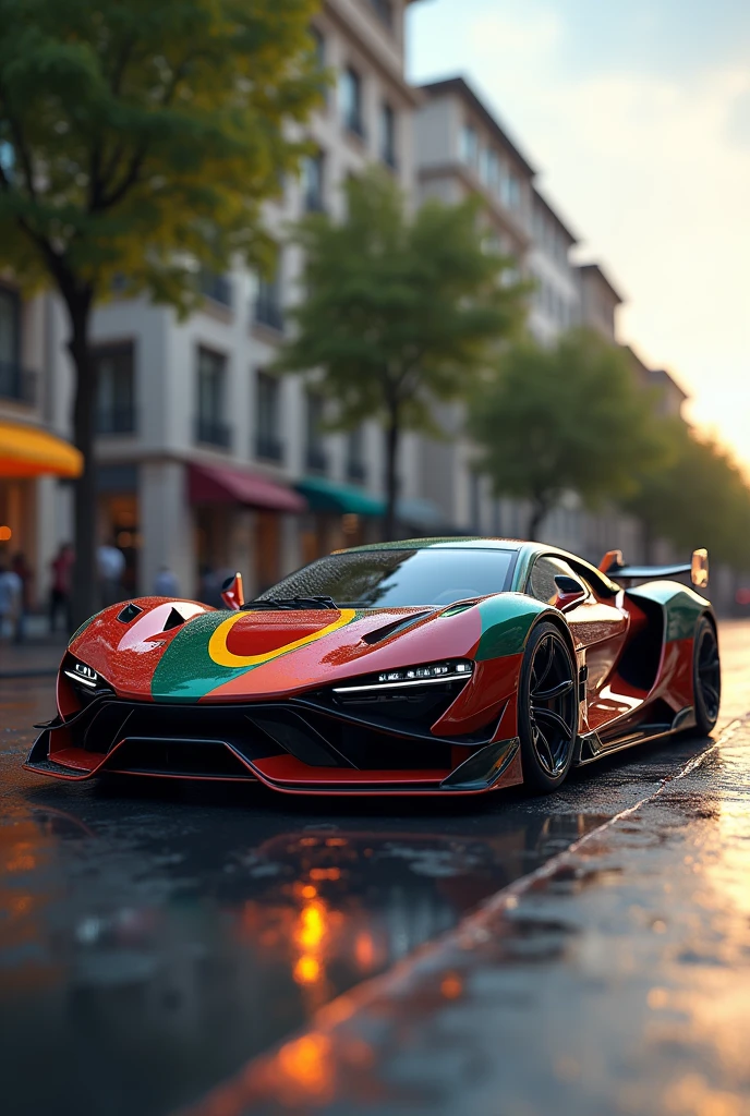 a nice car with German and Bangladeshi flag
